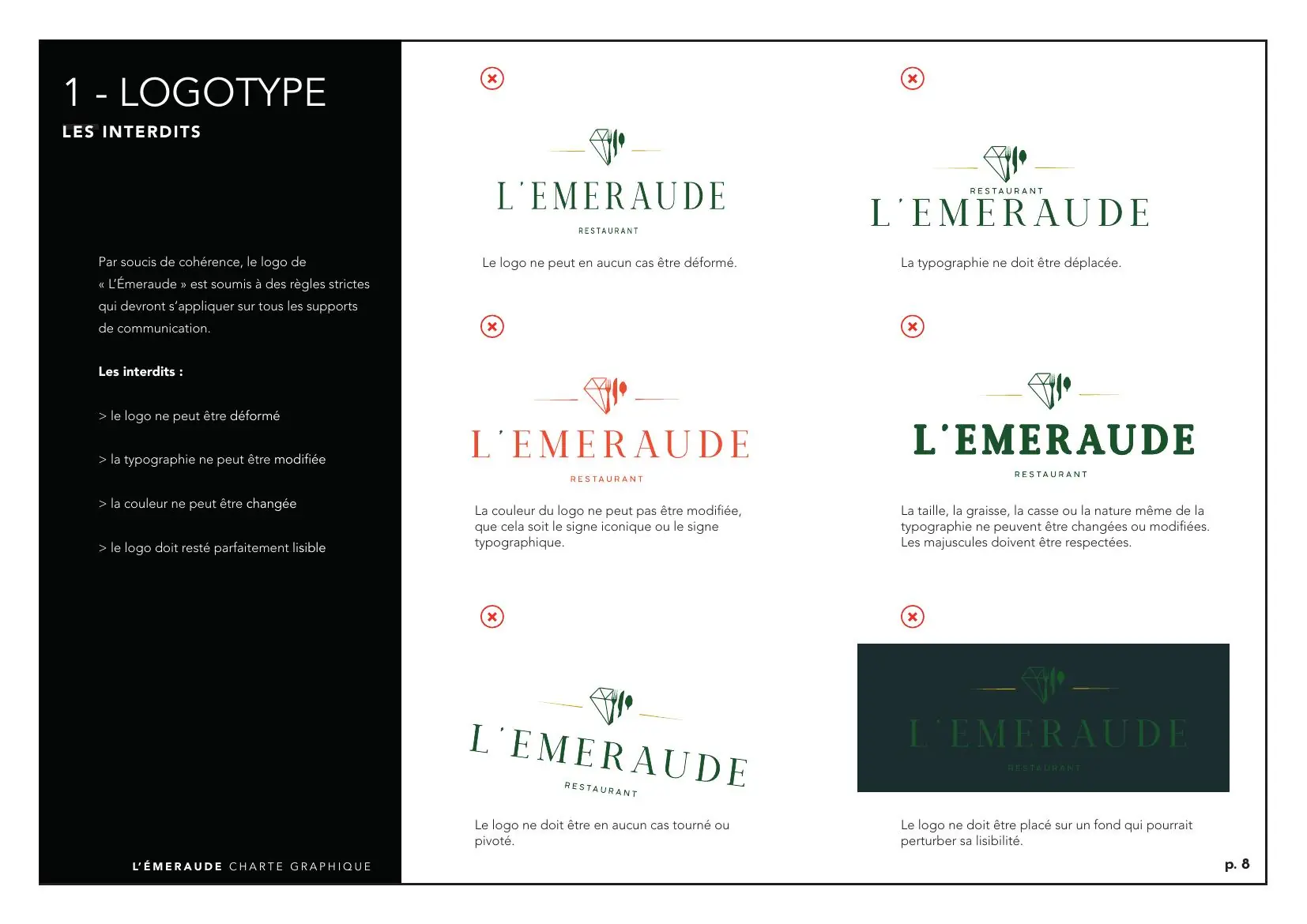 Charte Émeraude interdits